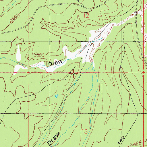 Topographic Map of Middle Fork Rocky Draw, AZ