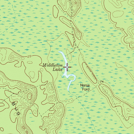 Topographic Map of Middleton Lake, GA