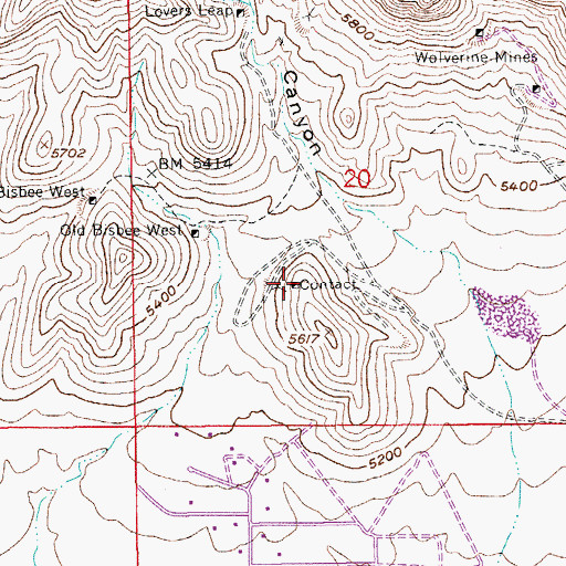 Topographic Map of Contact, AZ