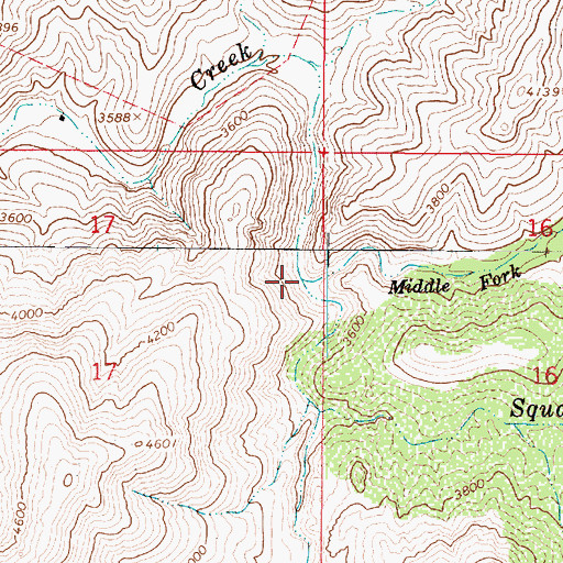 Topographic Map of Middle Fork Squaw Creek, AZ