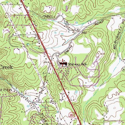 Topographic Map of Midway Primary School, GA