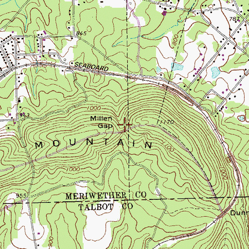 Topographic Map of Milen Gap, GA