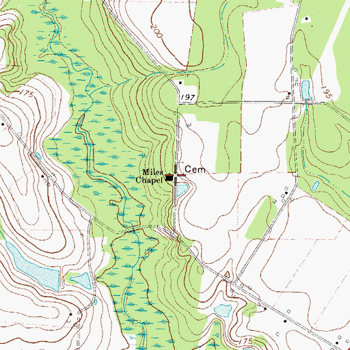 Topographic Map of Miles Chapel Missionary Baptist Church, GA