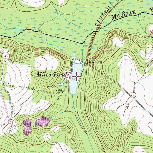 Topographic Map of Miles Pond, GA
