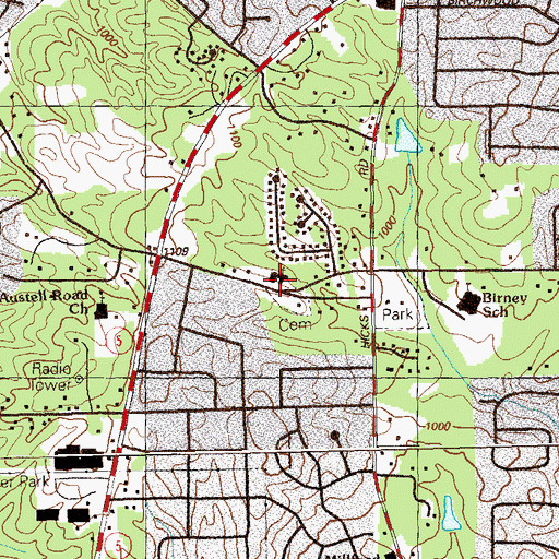 Topographic Map of Milford Baptist Church, GA