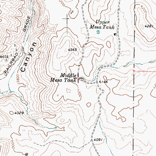 Topographic Map of Middle Mesa Tank, AZ