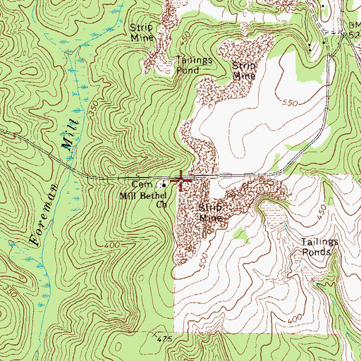 Topographic Map of Mill Bethel Church, GA