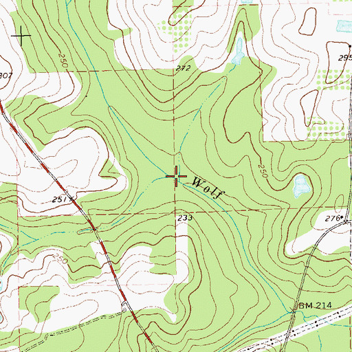 Topographic Map of Mill Branch, GA
