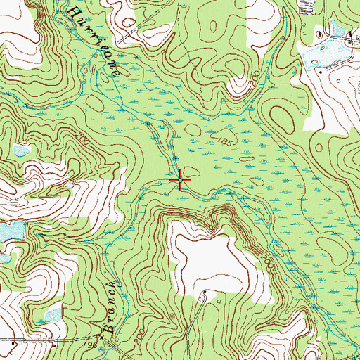 Topographic Map of Mill Branch, GA