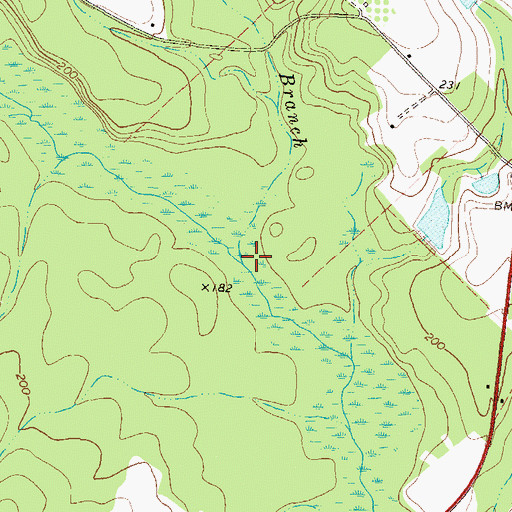 Topographic Map of Mill Branch, GA