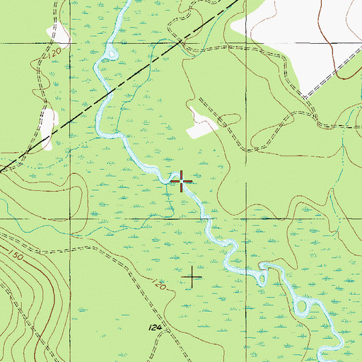 Topographic Map of Mill Branch, GA