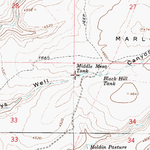 Topographic Map of Middle Mesa Tank, AZ