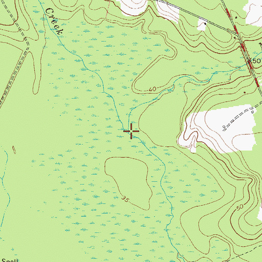 Topographic Map of Mill Branch, GA