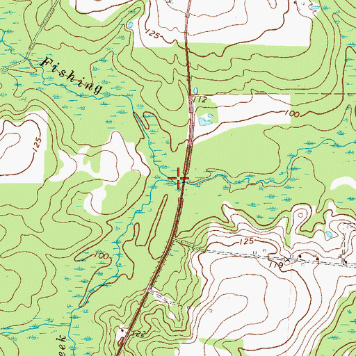 Topographic Map of Mill Branch, GA