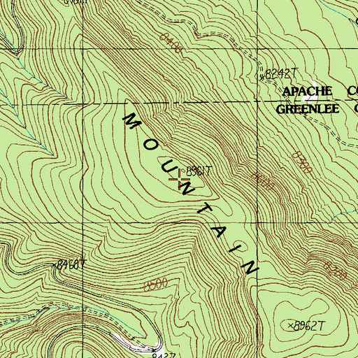 Topographic Map of Middle Mountain, AZ