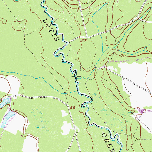 Topographic Map of Mill Branch, GA