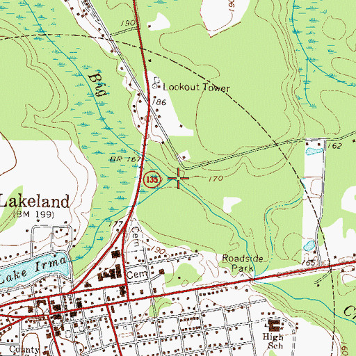Topographic Map of Mill Creek, GA