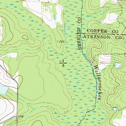 Topographic Map of Mill Creek, GA