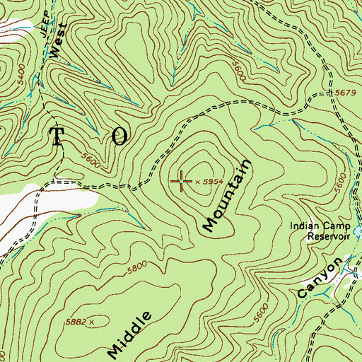 Topographic Map of Middle Mountain, AZ