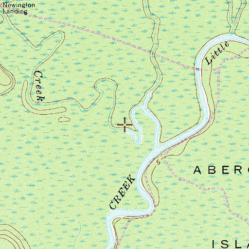 Topographic Map of Mill Creek, GA