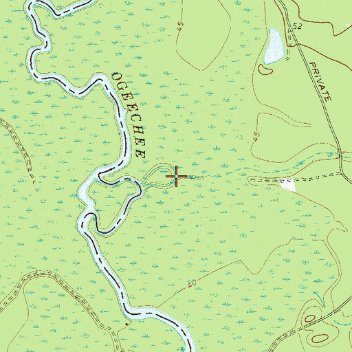 Topographic Map of Mill Creek, GA