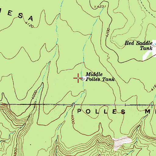 Topographic Map of Middle Polles Tank, AZ