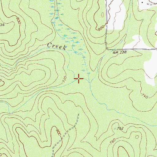 Topographic Map of Mill Creek, GA