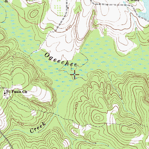 Topographic Map of Mill Creek, GA