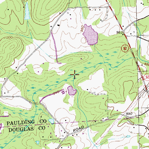 Topographic Map of Mill Creek, GA
