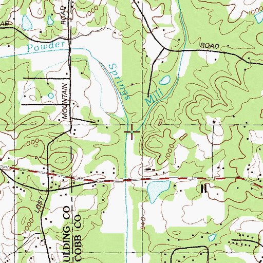 Topographic Map of Mill Creek, GA