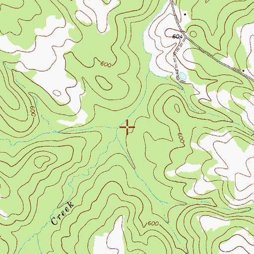 Topographic Map of Mill Creek, GA