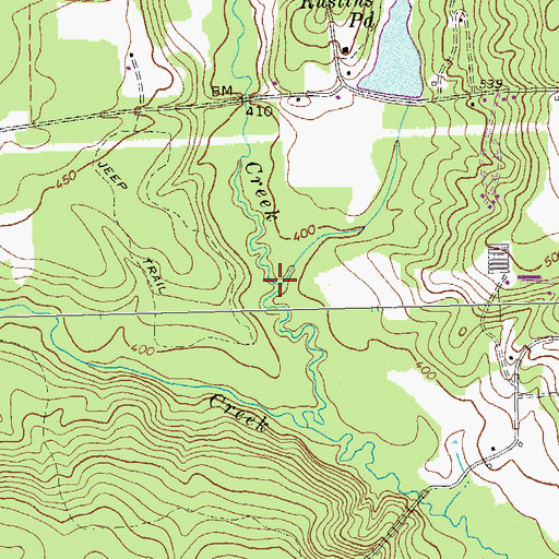 Topographic Map of Mill Creek, GA