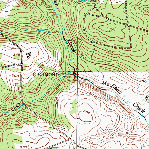 Topographic Map of Mill Creek, GA