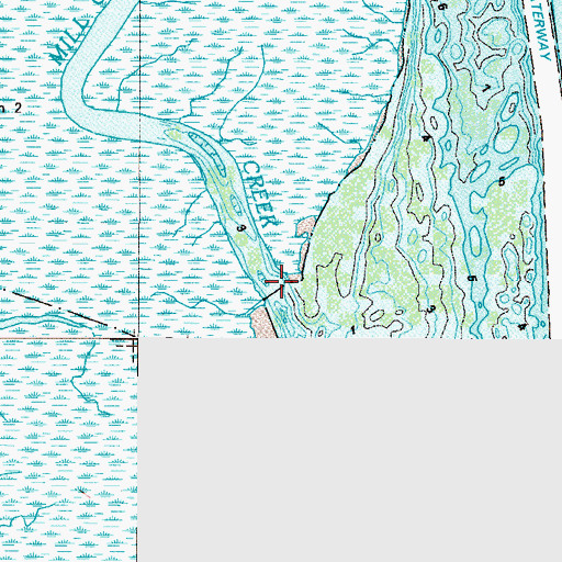 Topographic Map of Mill Creek, GA