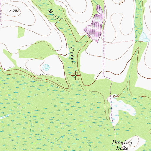 Topographic Map of Mill Creek, GA