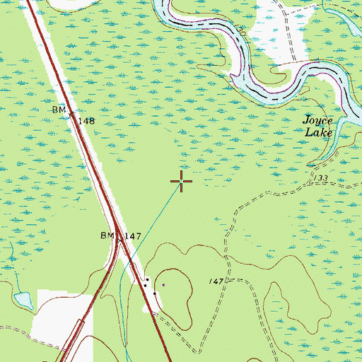 Topographic Map of Mill Creek, GA
