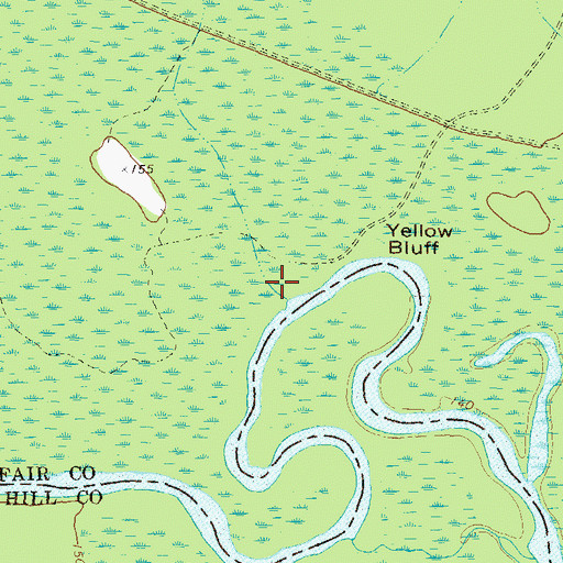 Topographic Map of Mill Creek, GA