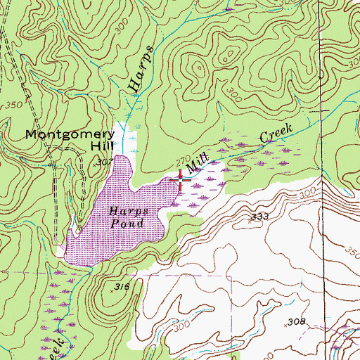 Topographic Map of Mill Creek, GA