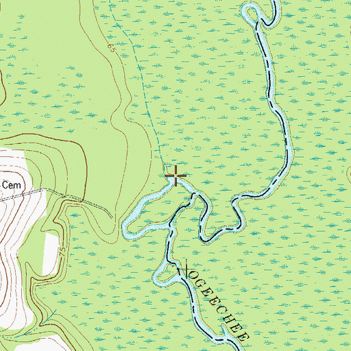 Topographic Map of Mill Creek, GA