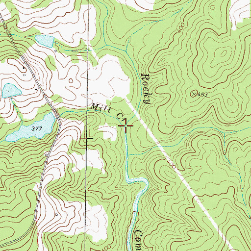 Topographic Map of Mill Creek, GA