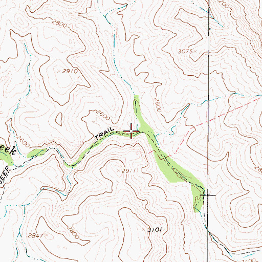 Topographic Map of Middle Red Creek, AZ