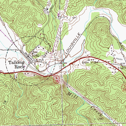 Topographic Map of Mill Creek, GA