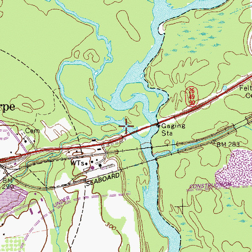 Topographic Map of Mill Creek, GA