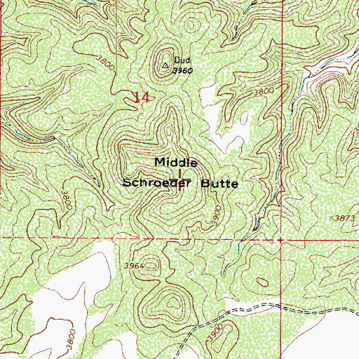 Topographic Map of Middle Schroeder Butte, AZ