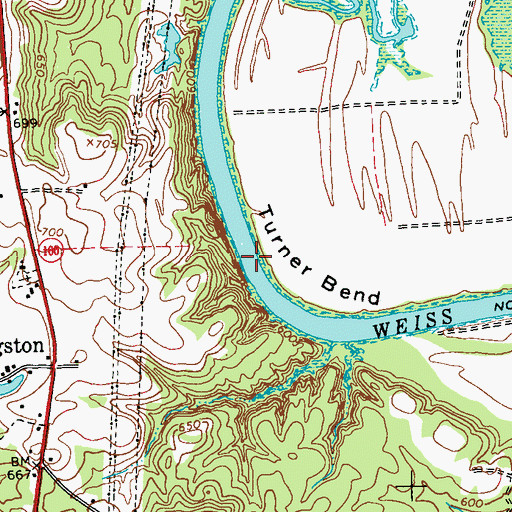 Topographic Map of Mill Race, GA
