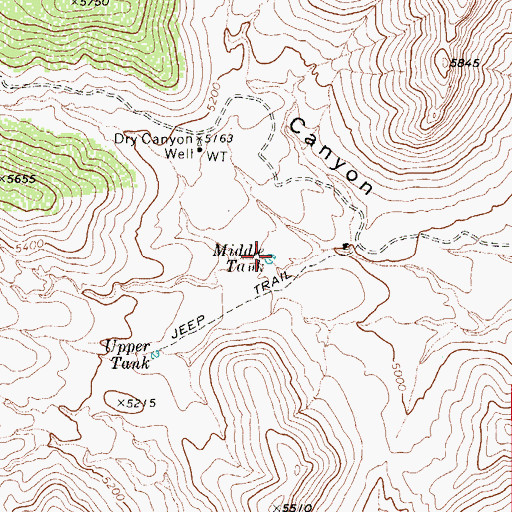 Topographic Map of Middle Tank, AZ