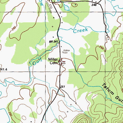 Topographic Map of Miller Cemetery, GA