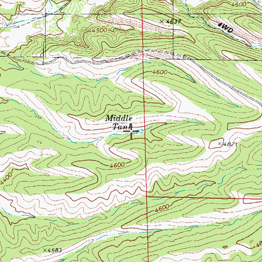 Topographic Map of Middle Tank, AZ