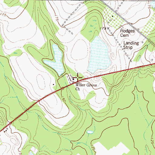 Topographic Map of Miller Grove Church, GA