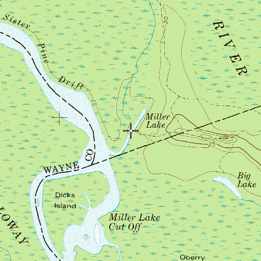 Topographic Map of Miller Lake, GA